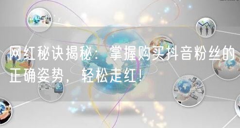 网红秘诀揭秘：掌握购买抖音粉丝的正确姿势，轻松走红！