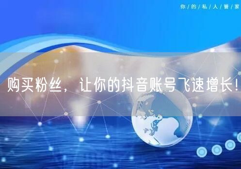 购买粉丝，让你的抖音账号飞速增长！
