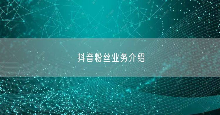 抖音粉丝业务介绍