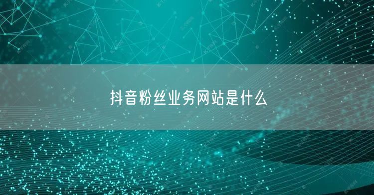 抖音粉丝业务网站是什么