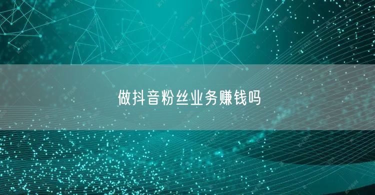 做抖音粉丝业务赚钱吗