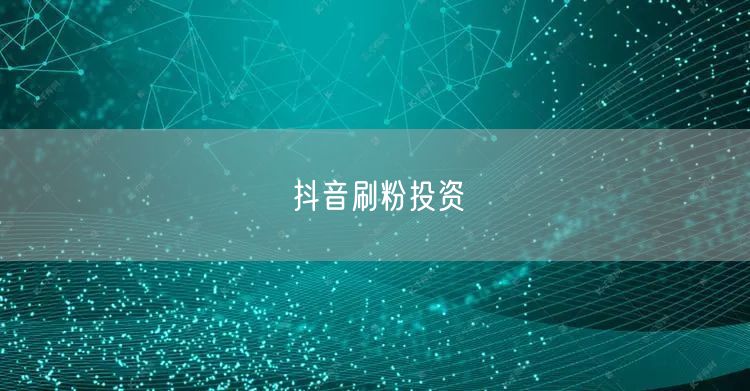 抖音刷粉投资