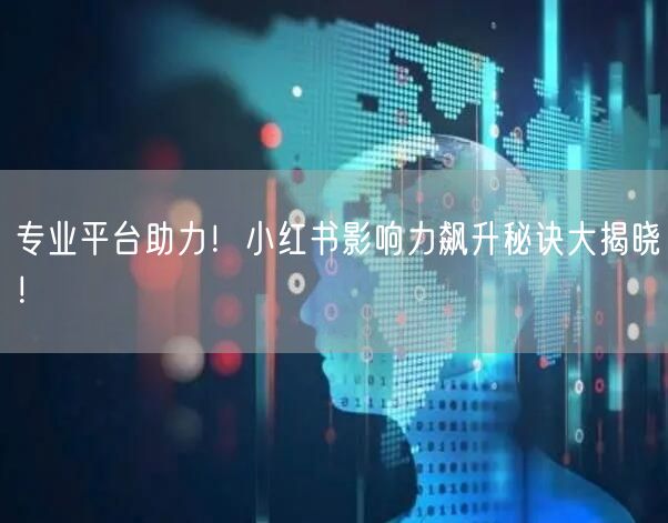 专业平台助力！小红书影响力飙升秘诀大揭晓！