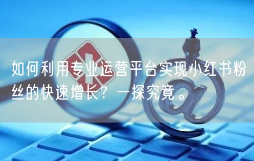如何利用专业运营平台实现小红书粉丝的快速增长？一探究竟。