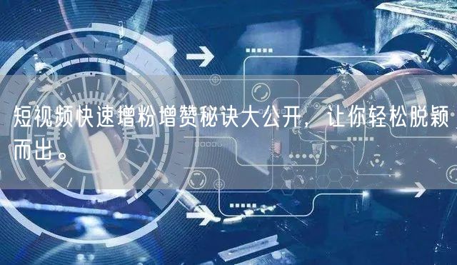 短视频快速增粉增赞秘诀大公开，让你轻松脱颖而出。