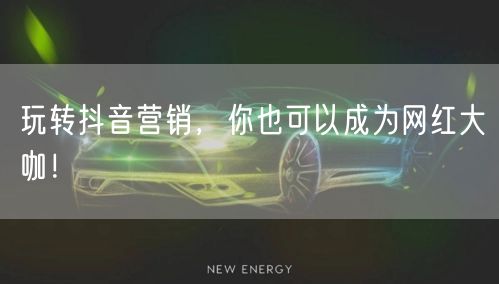 玩转抖音营销，你也可以成为网红大咖！