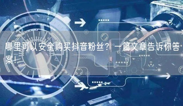 哪里可以安全购买抖音粉丝？一篇文章告诉你答案！