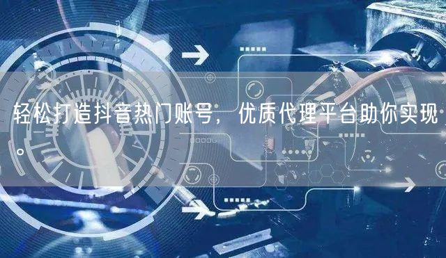 轻松打造抖音热门账号，优质代理平台助你实现。