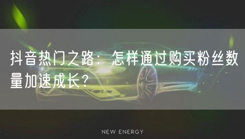 抖音热门之路：怎样通过购买粉丝数量加速成长？