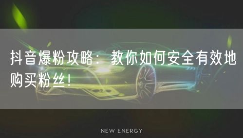 抖音爆粉攻略：教你如何安全有效地购买粉丝！