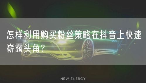怎样利用购买粉丝策略在抖音上快速崭露头角？
