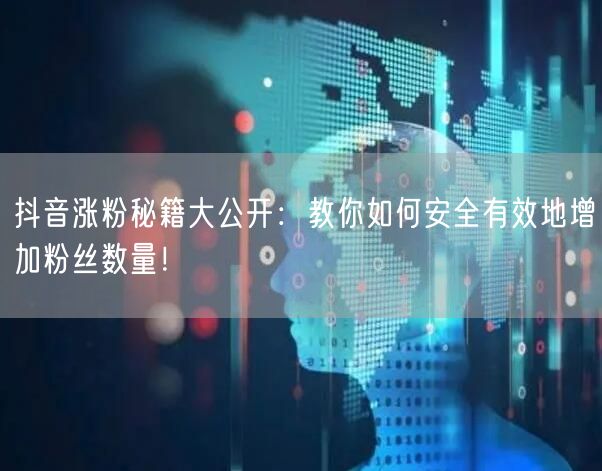 抖音涨粉秘籍大公开：教你如何安全有效地增加粉丝数量！