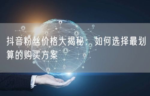 抖音粉丝价格大揭秘：如何选择最划算的购买方案