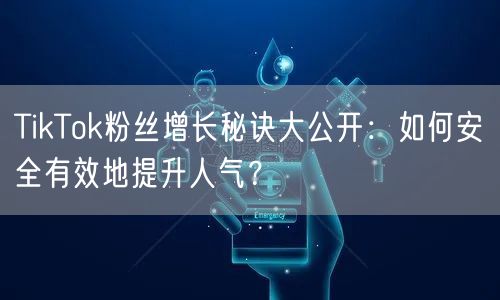 TikTok粉丝增长秘诀大公开：如何安全有效地提升人气？