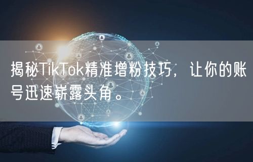 揭秘TikTok精准增粉技巧，让你的账号迅速崭露头角。