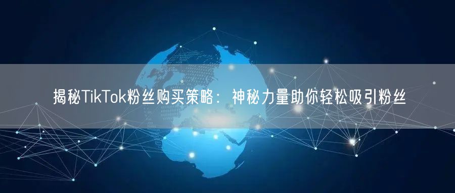 揭秘TikTok粉丝购买策略：神秘力量助你轻松吸引粉丝