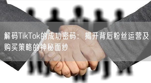 解码TikTok的成功密码：揭开背后粉丝运营及购买策略的神秘面纱