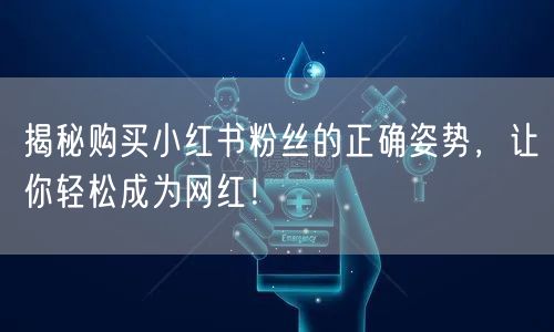 揭秘购买小红书粉丝的正确姿势，让你轻松成为网红！