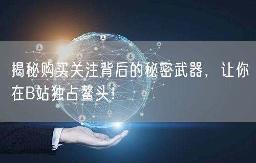 揭秘购买关注背后的秘密武器，让你在B站独占鳌头！