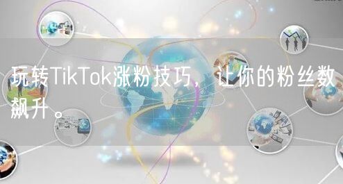 玩转TikTok涨粉技巧，让你的粉丝数飙升。