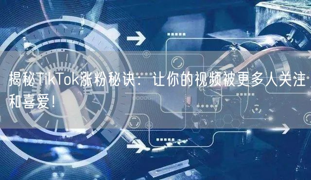 揭秘TikTok涨粉秘诀：让你的视频被更多人关注和喜爱！