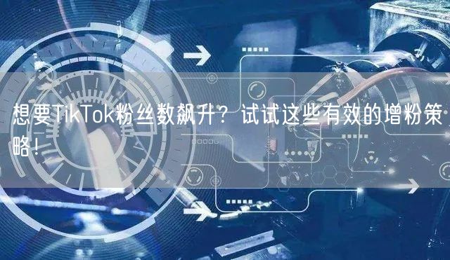 想要TikTok粉丝数飙升？试试这些有效的增粉策略！