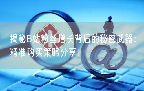揭秘B站粉丝增长背后的秘密武器：精准购买策略分享！