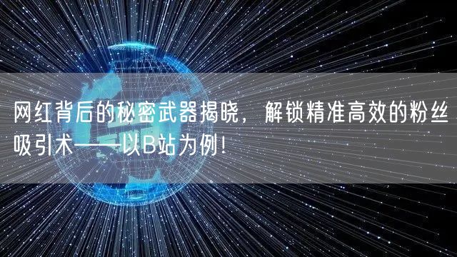 网红背后的秘密武器揭晓，解锁精准高效的粉丝吸引术——以B站为例！