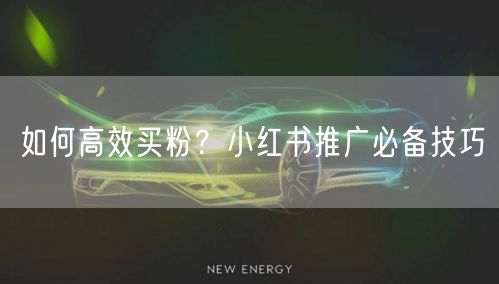 如何高效买粉？小红书推广必备技巧