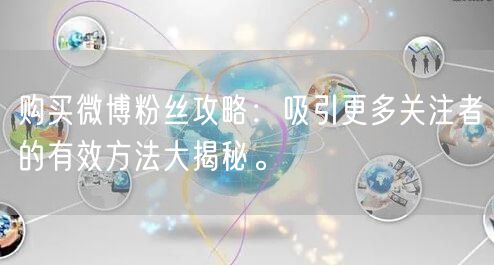 购买微博粉丝攻略：吸引更多关注者的有效方法大揭秘。
