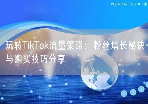 玩转TikTok流量策略：粉丝增长秘诀与购买技巧分享