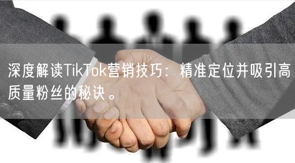 深度解读TikTok营销技巧：精准定位并吸引高质量粉丝的秘诀。