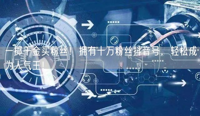 一掷千金买粉丝！拥有十万粉丝抖音号，轻松成为人气王！
