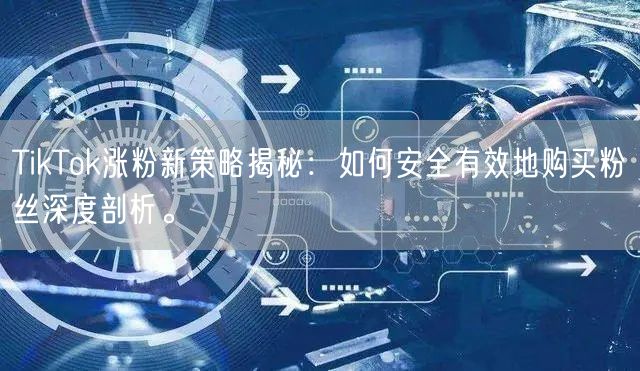 TikTok涨粉新策略揭秘：如何安全有效地购买粉丝深度剖析。