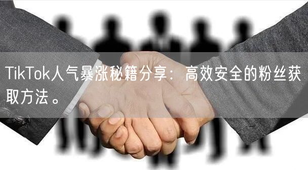 TikTok人气暴涨秘籍分享：高效安全的粉丝获取方法。