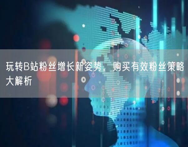 玩转B站粉丝增长新姿势，购买有效粉丝策略大解析