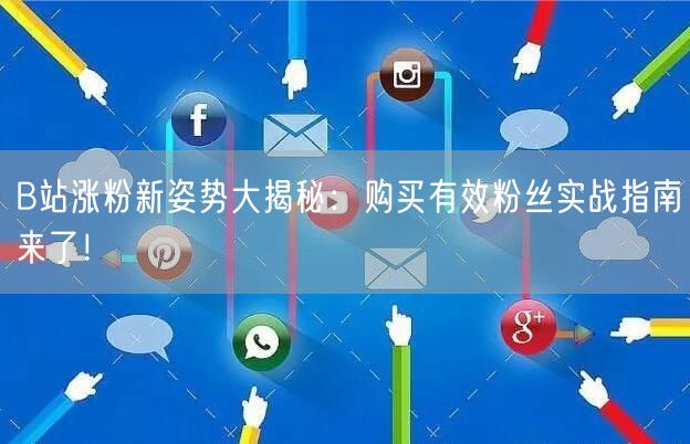 B站涨粉新姿势大揭秘：购买有效粉丝实战指南来了！