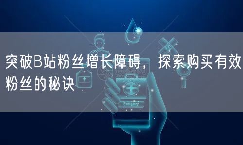 突破B站粉丝增长障碍，探索购买有效粉丝的秘诀