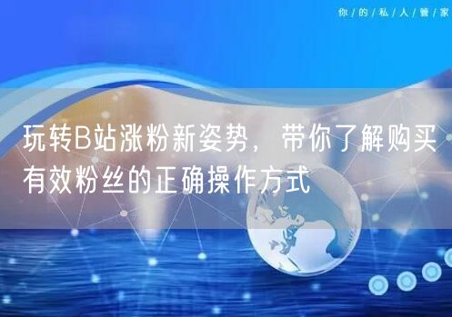 玩转B站涨粉新姿势，带你了解购买有效粉丝的正确操作方式