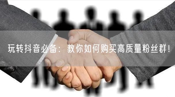 玩转抖音必备：教你如何购买高质量粉丝群！