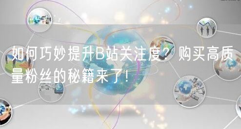如何巧妙提升B站关注度？购买高质量粉丝的秘籍来了！