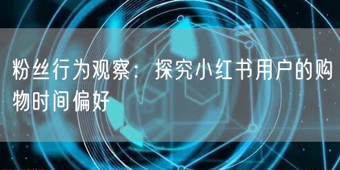 粉丝行为观察：探究小红书用户的购物时间偏好