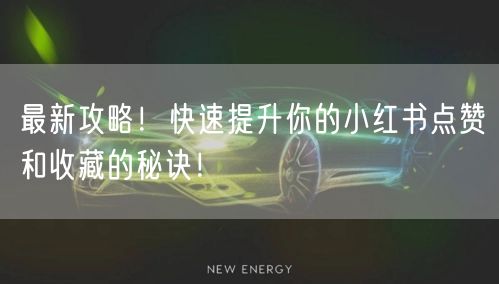最新攻略！快速提升你的小红书点赞和收藏的秘诀！