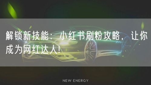 解锁新技能：小红书刷粉攻略，让你成为网红达人!