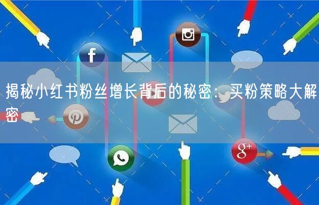 揭秘小红书粉丝增长背后的秘密：买粉策略大解密
