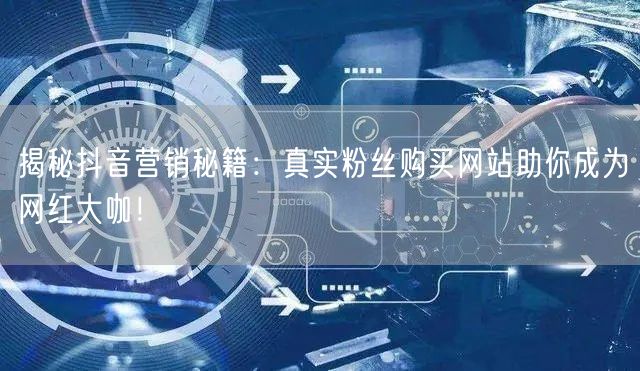 揭秘抖音营销秘籍：真实粉丝购买网站助你成为网红大咖！