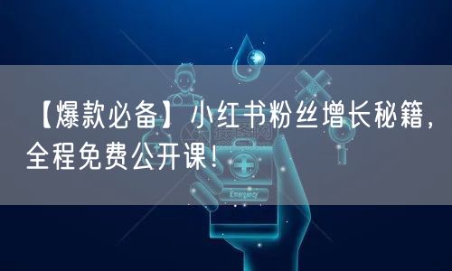 【爆款必备】小红书粉丝增长秘籍，全程免费公开课！