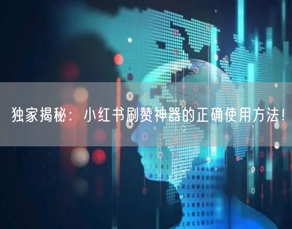 独家揭秘：小红书刷赞神器的正确使用方法！