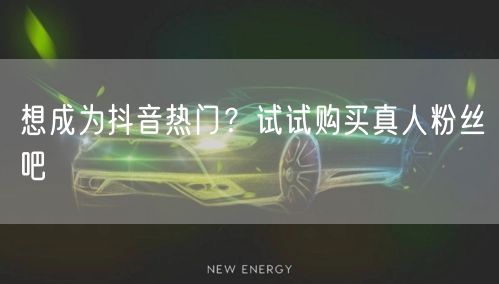 想成为抖音热门？试试购买真人粉丝吧