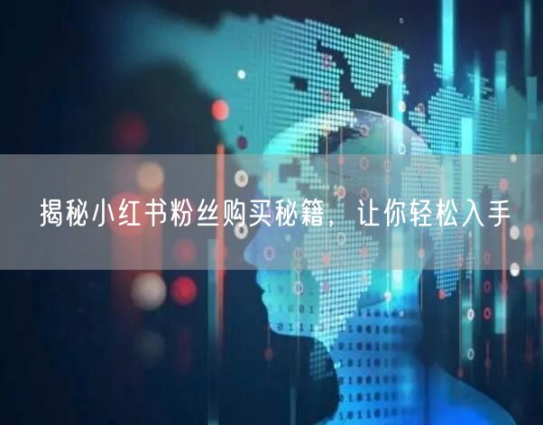 揭秘小红书粉丝购买秘籍，让你轻松入手